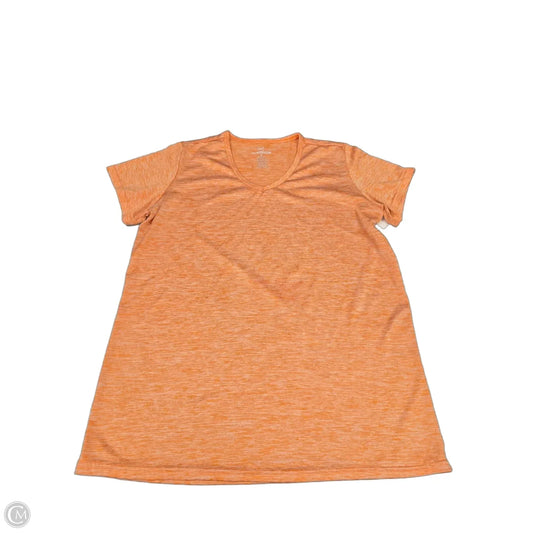 Athletic Top Short Sleeve By Real Essentials In Orange, Size: M