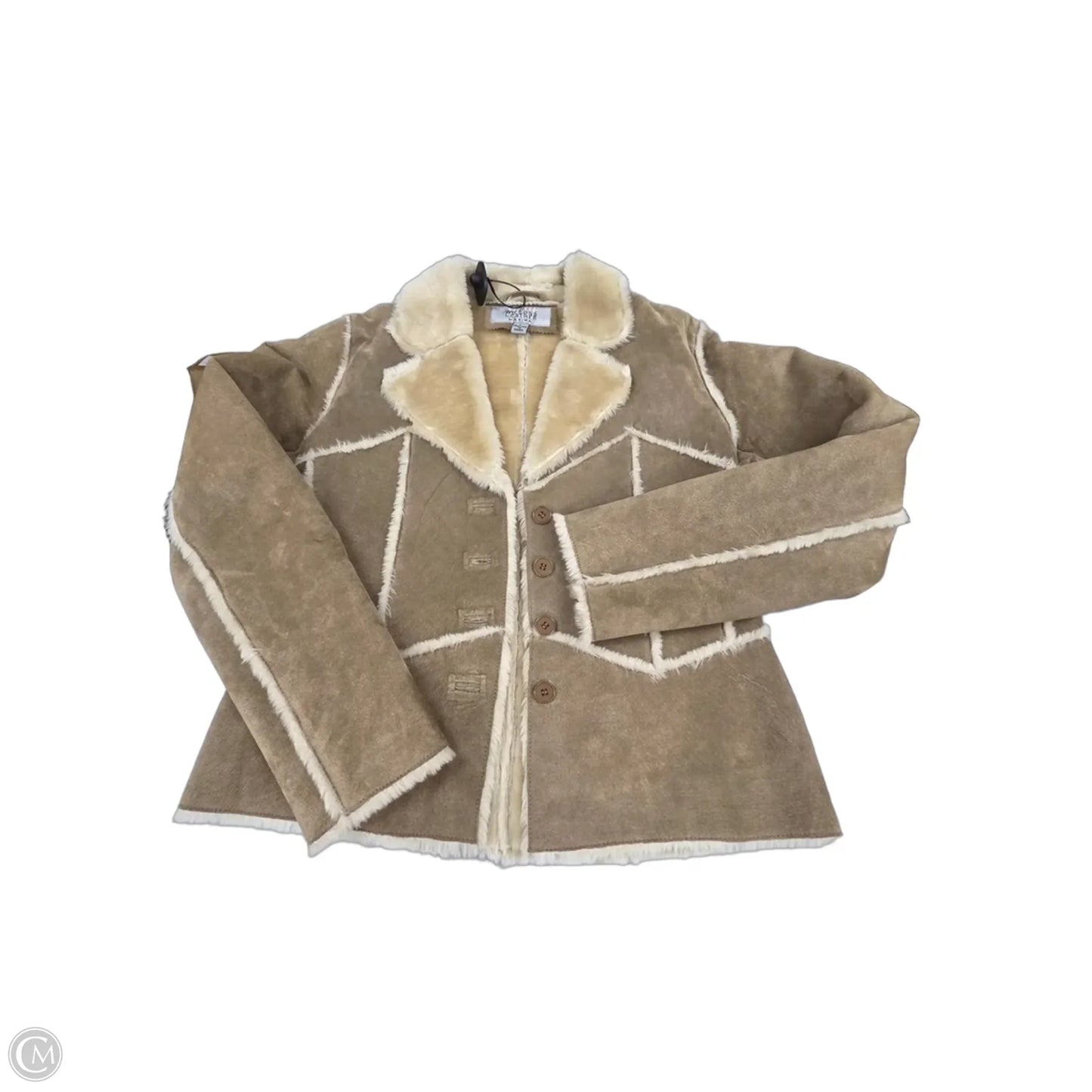 Coat Leather By Wilsons Leather In Tan, Size: L
