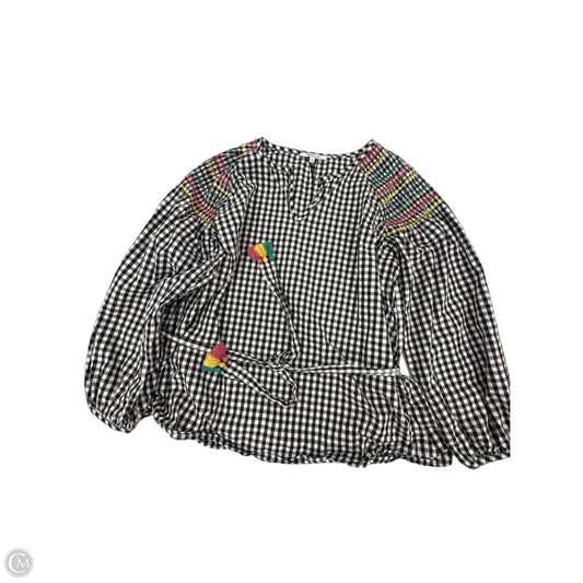 Top Long Sleeve By Madewell In Black & White, Size: M