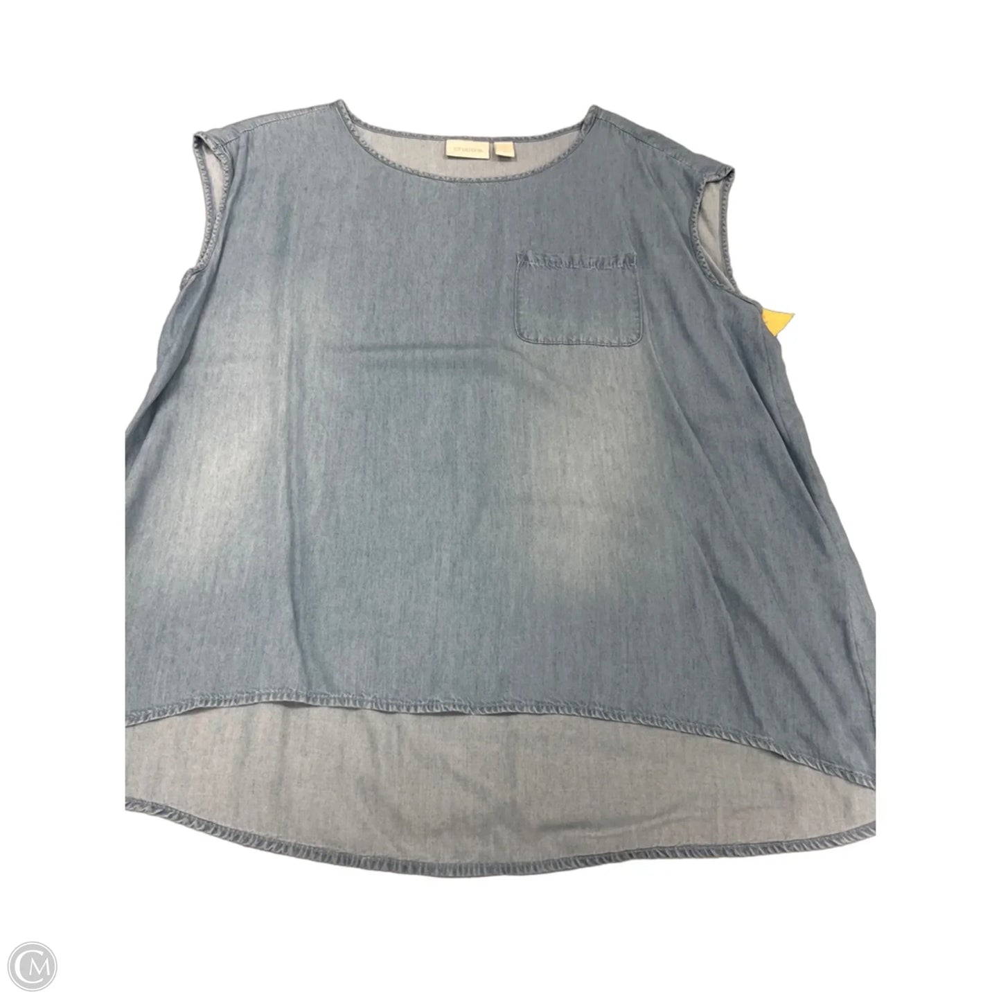 Top Sleeveless By Chicos In Blue, Size: L