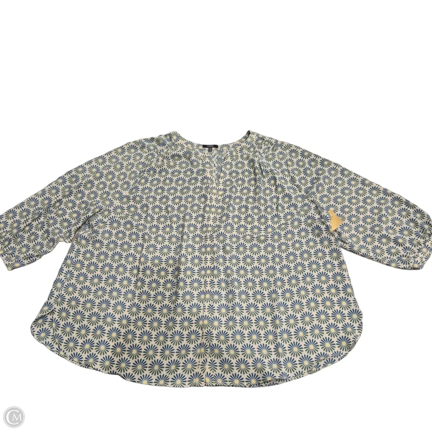 Top 3/4 Sleeve By Not Your Daughters Jeans In Floral Print, Size: 2x