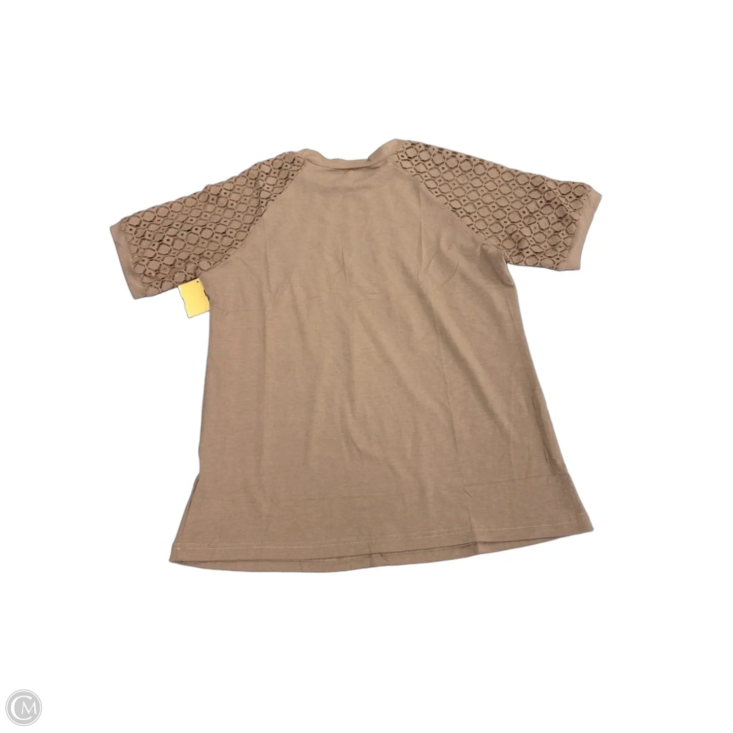 Top Short Sleeve By Cmf In Tan, Size: S