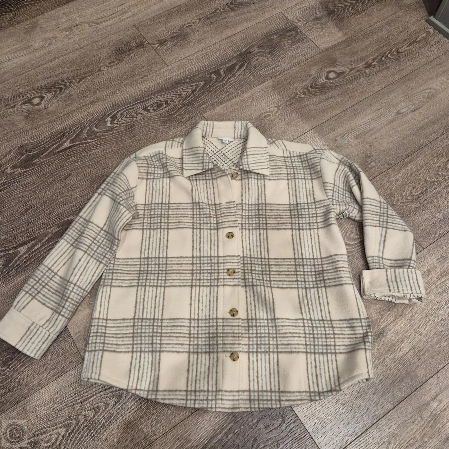 Jacket Shirt By J. Jill In Plaid Pattern, Size: L