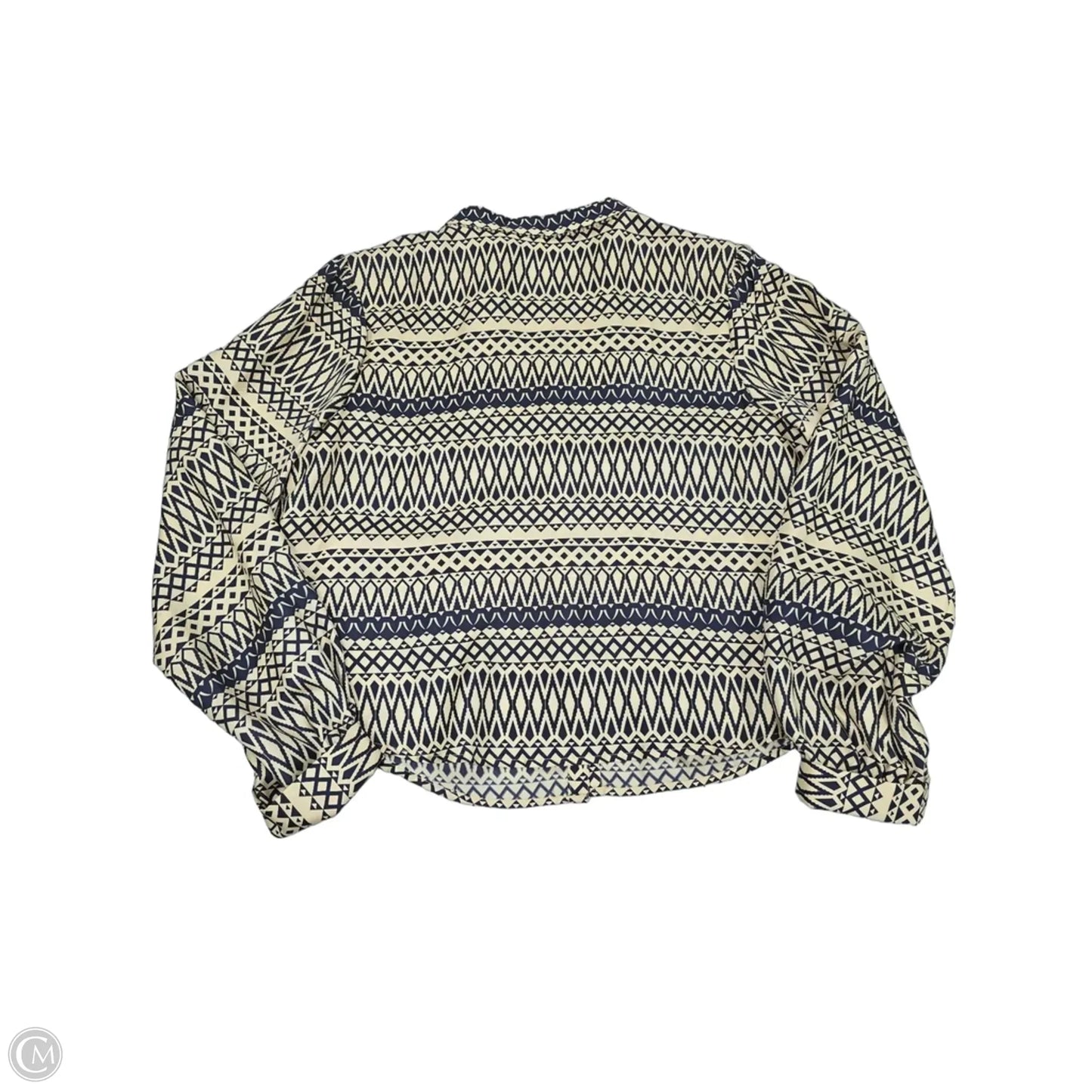 Top Long Sleeve By Cme In Geometric Pattern, Size: L