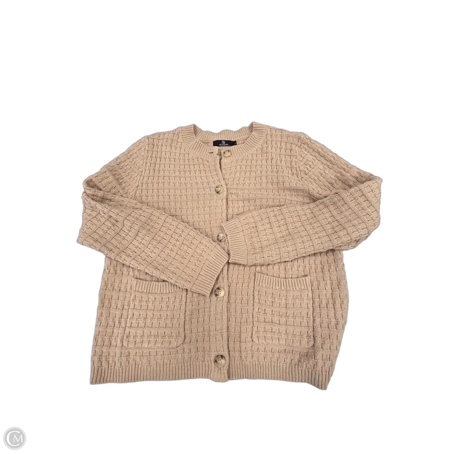 Sweater Cardigan By Lillusory In Tan, Size: L