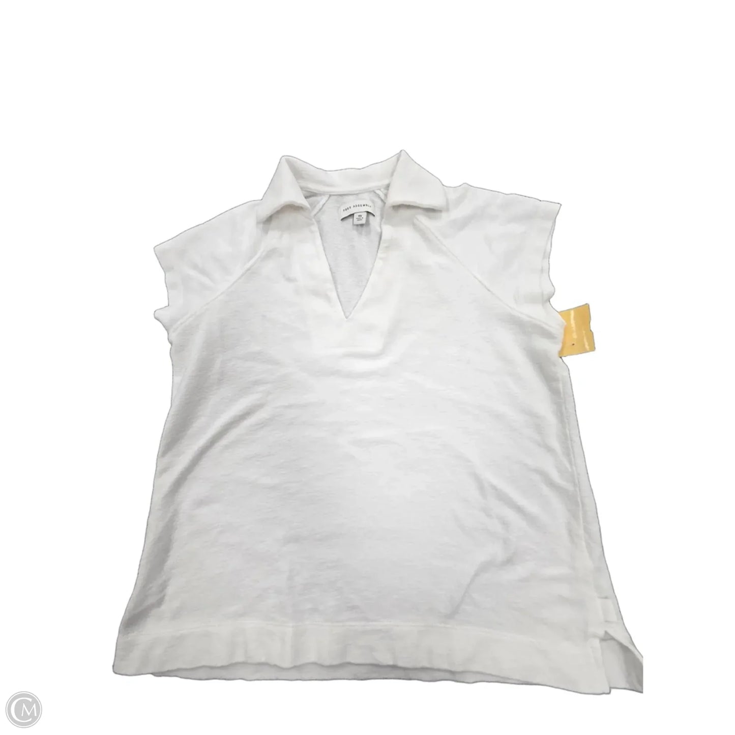 Top Short Sleeve By Free Assembly In White, Size: Xs