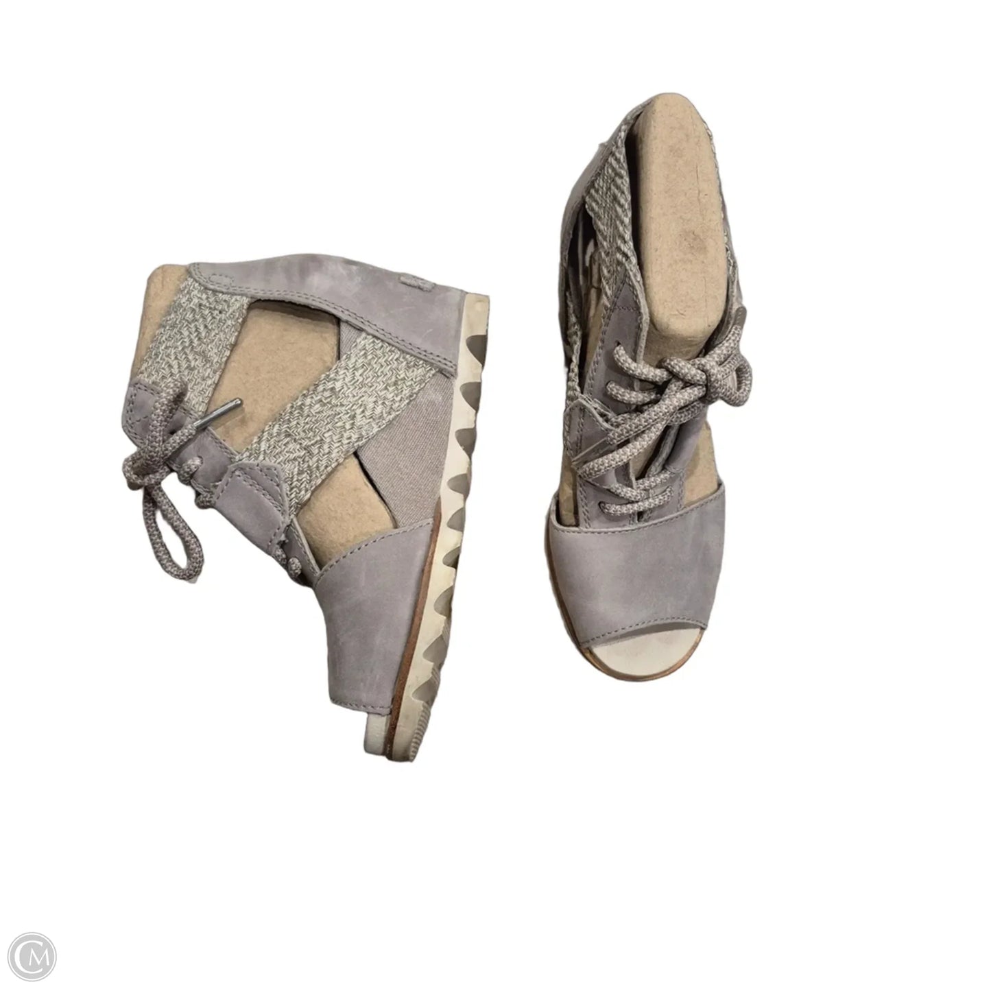 Sandals Heels Wedge By Sorel In Grey, Size: 6.5