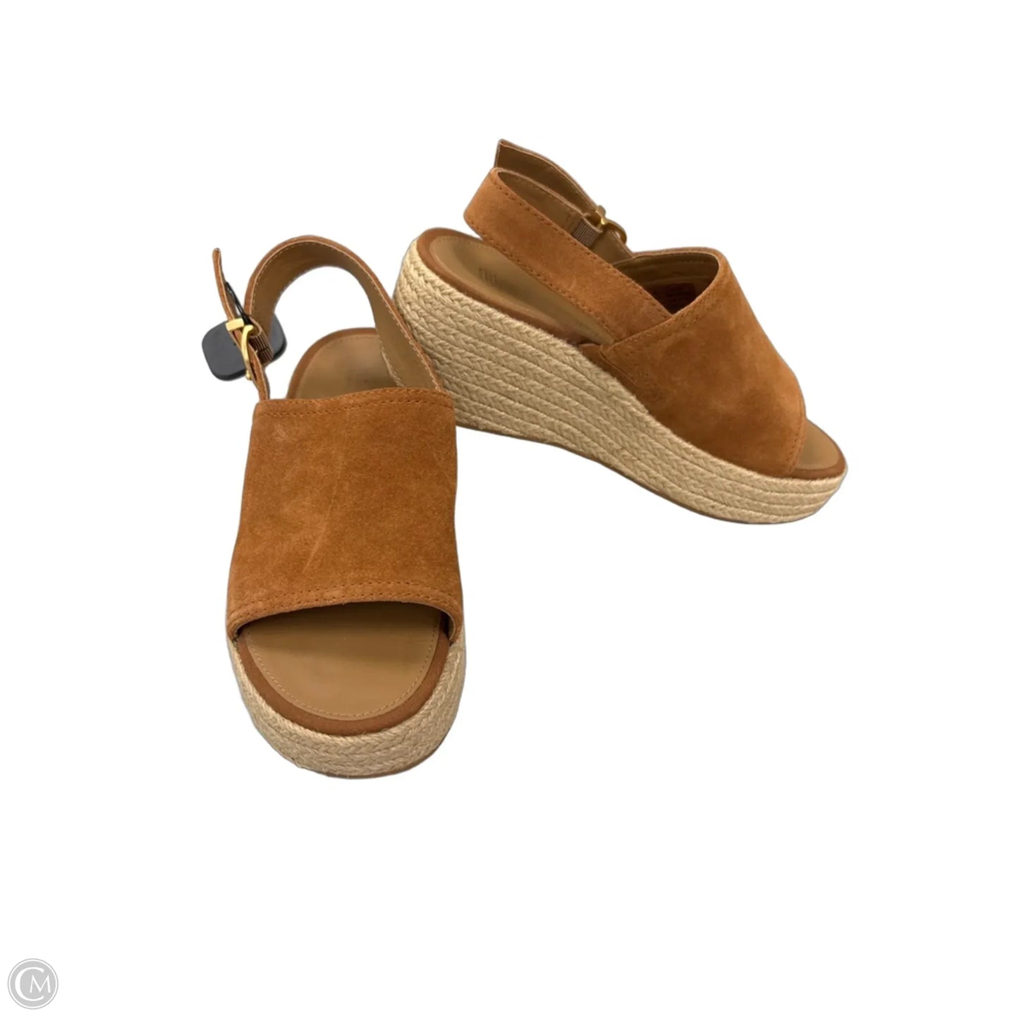 Sandals Heels Wedge By Fitflop In Tan, Size: 8