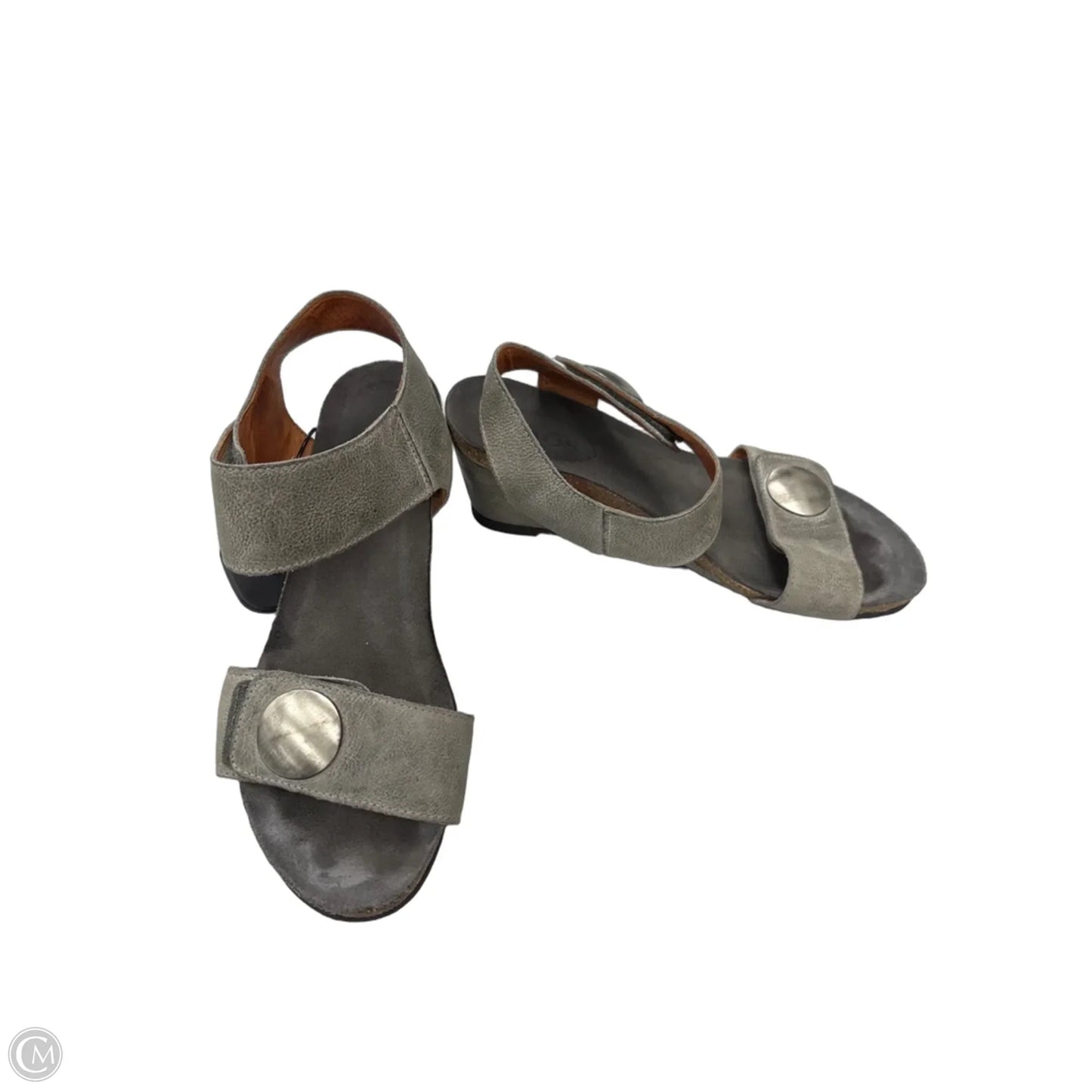 Sandals Heels Wedge By Taos In Grey, Size: 7.5