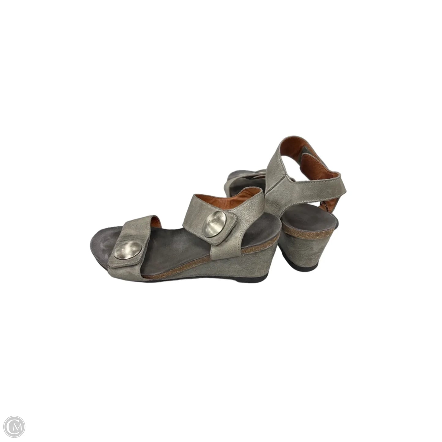 Sandals Heels Wedge By Taos In Grey, Size: 7.5