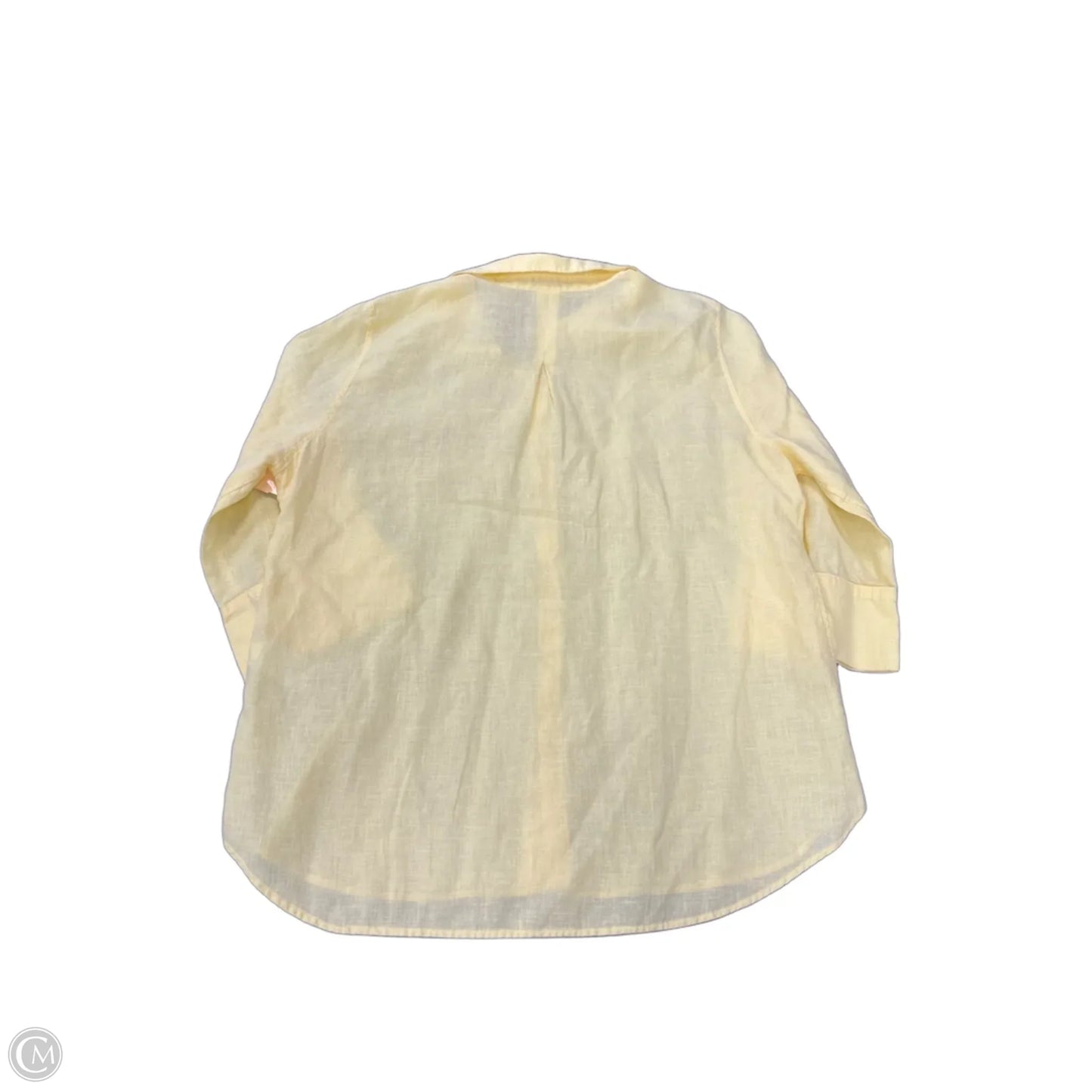 Top 3/4 Sleeve By Chicos In Yellow, Size: L