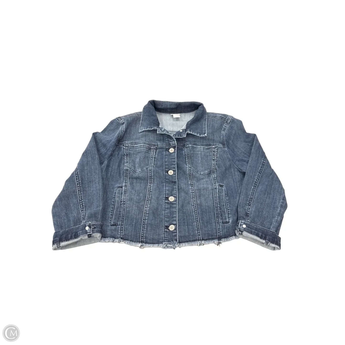 Jacket Denim By Chicos In Blue, Size: M