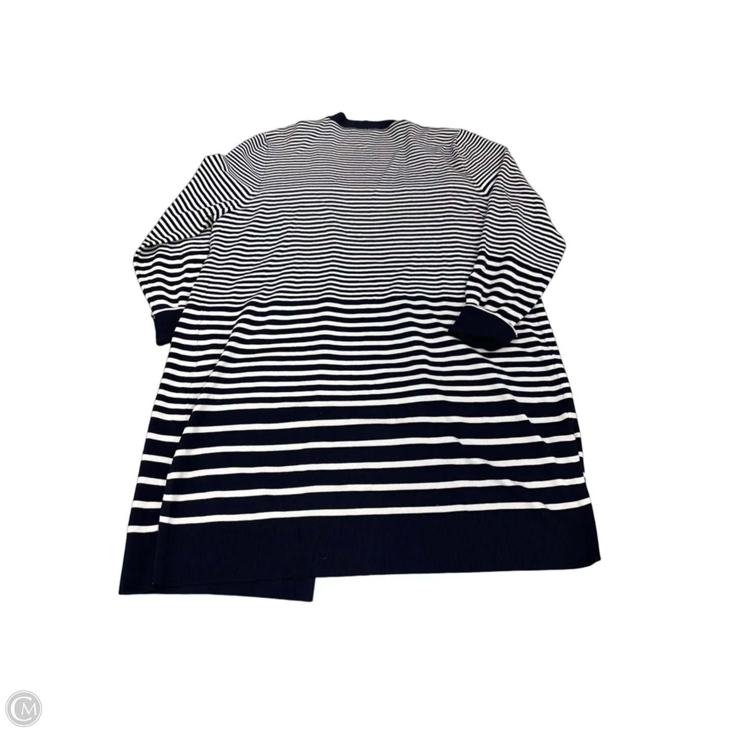 Cardigan By Chicos In Striped Pattern, Size: L