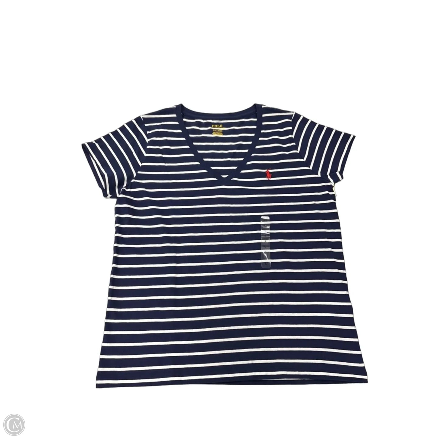 Top Short Sleeve By Polo Ralph Lauren In Striped Pattern, Size: L