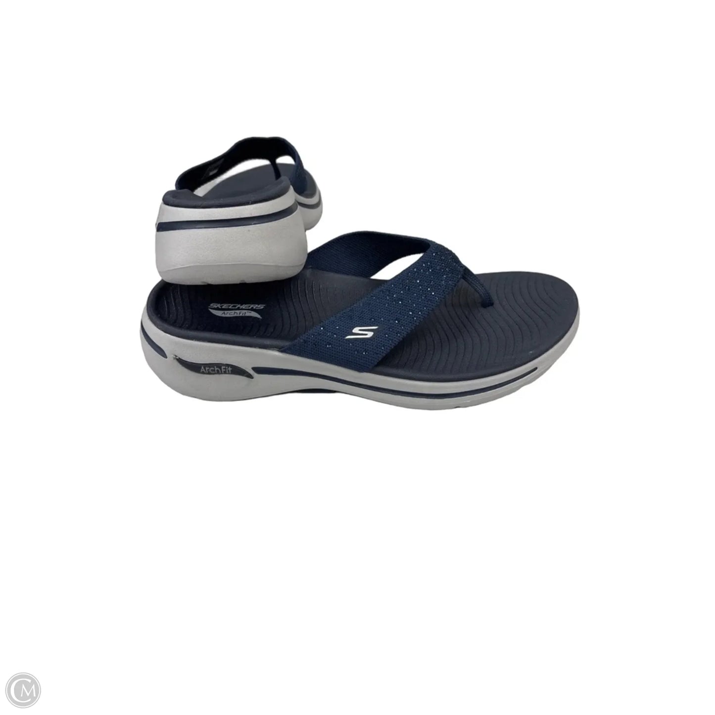 Sandals Flip Flops By Skechers In Blue & Grey, Size: 11