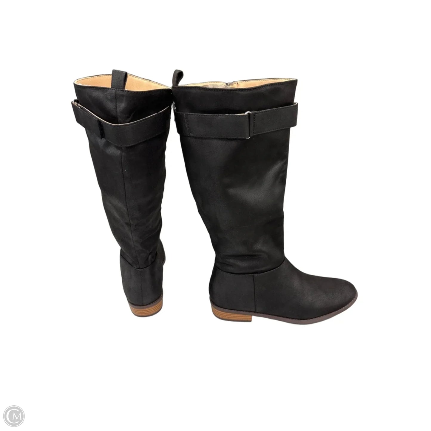 Boots Mid-calf Flats By Journee In Black, Size: 9.5