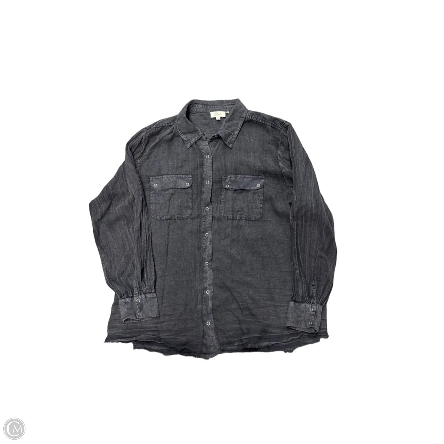Top Long Sleeve By Elan In Black, Size: M