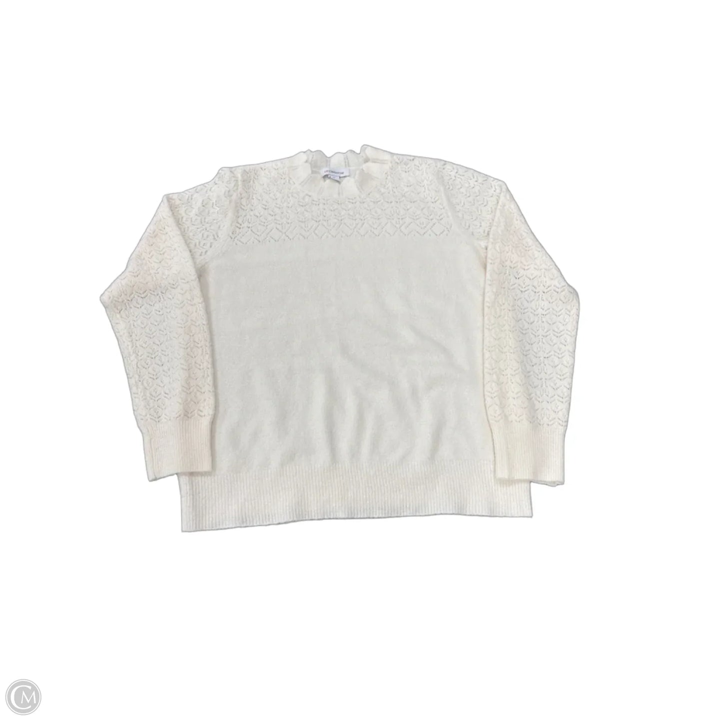 Sweater By Liz Claiborne In Cream, Size: Xl