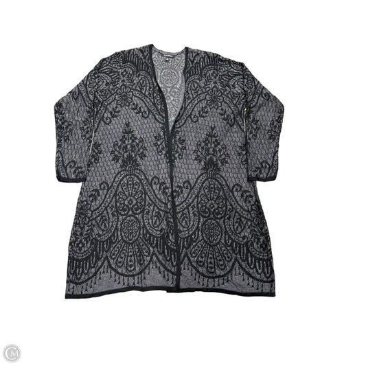 Cardigan By Roz And Ali In Black & Grey, Size: 2x