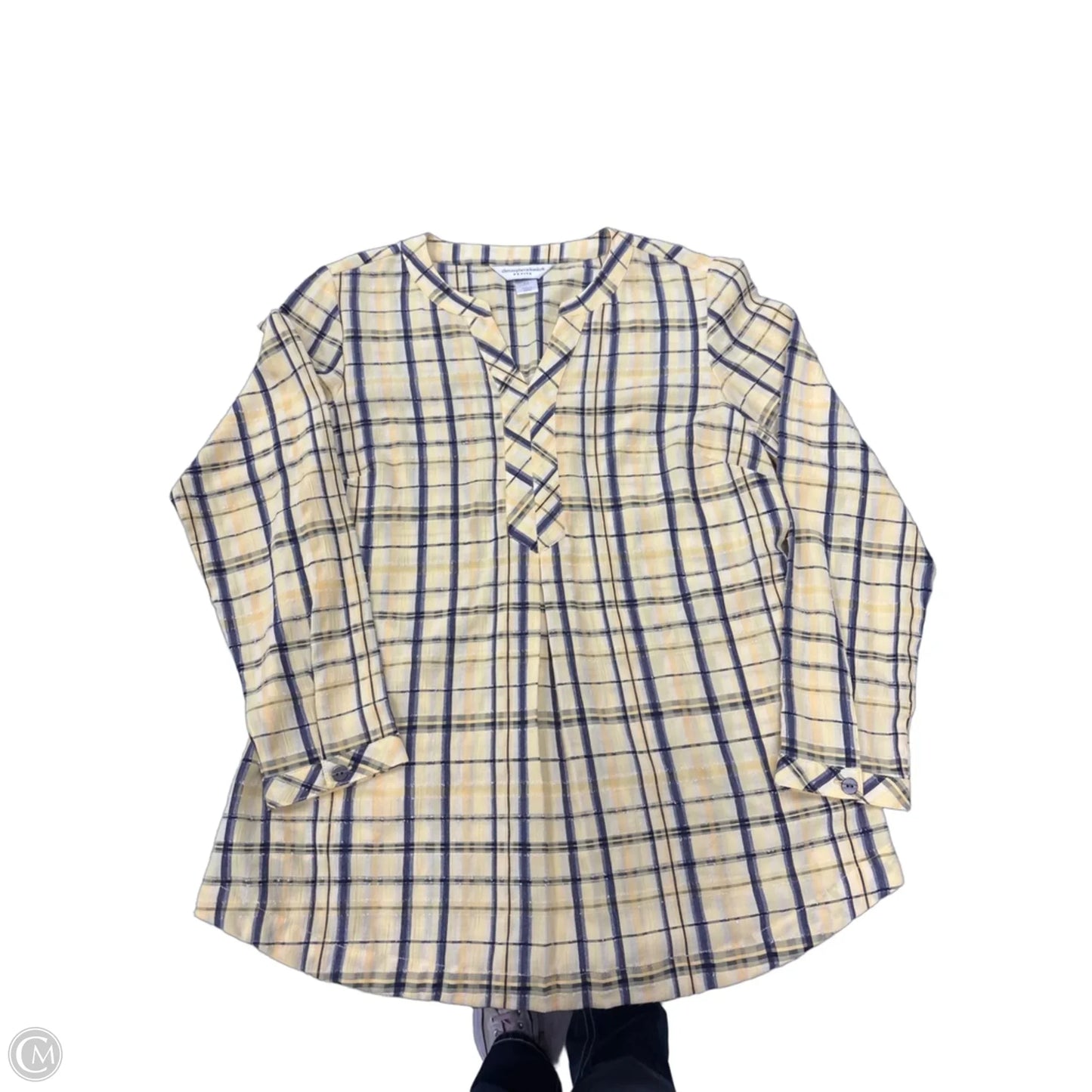 Top Long Sleeve By Christopher And Banks In Yellow, Size: Sp