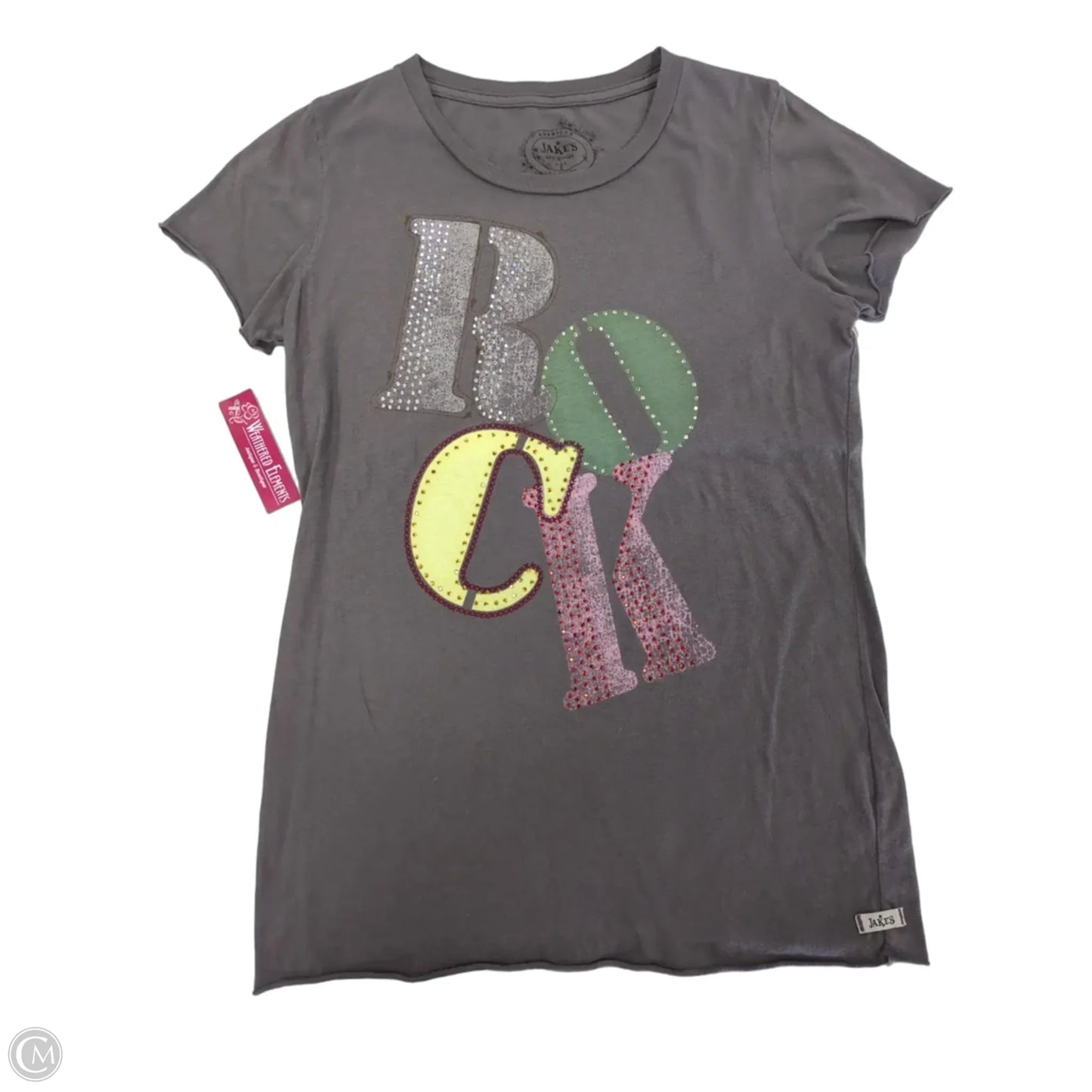 Top Short Sleeve By Cme In Grey, Size: S
