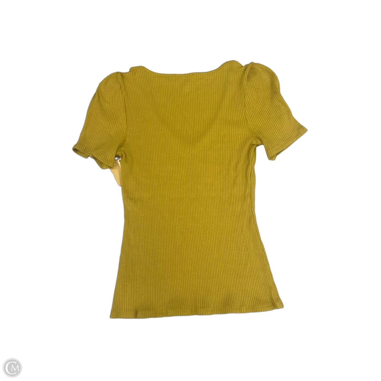 Top Short Sleeve By Express In Yellow, Size: S