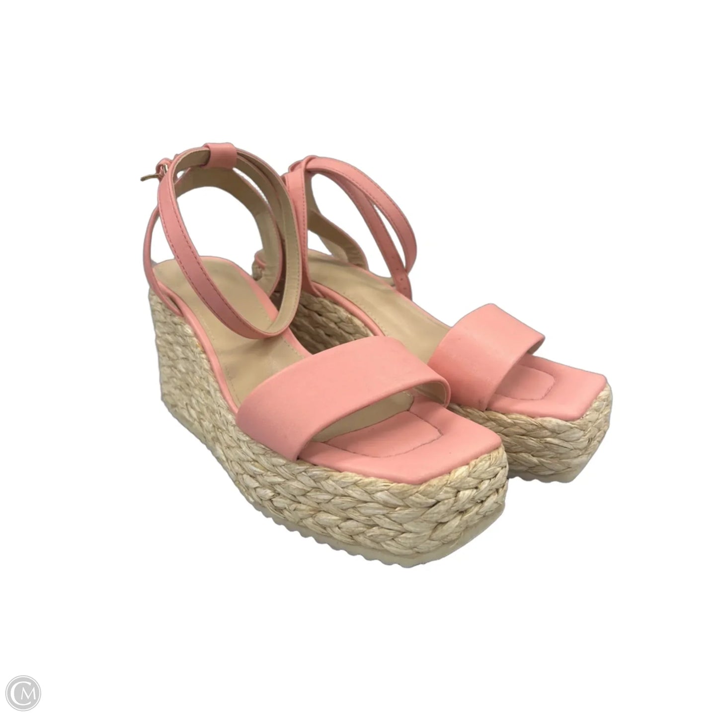 Sandals Heels Wedge By Jf In Pink, Size: 7