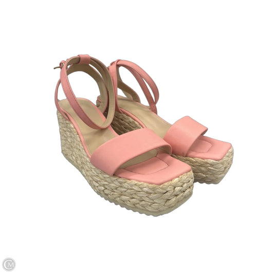 Sandals Heels Wedge By Jf In Pink, Size: 7