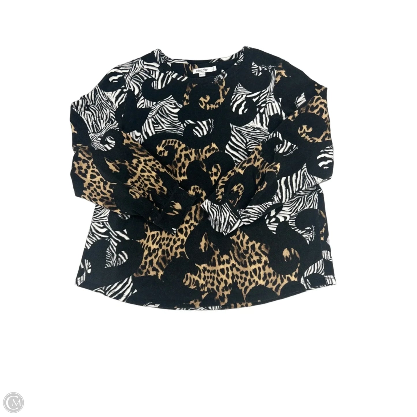 Top Long Sleeve By Chicos In Animal Print, Size: L