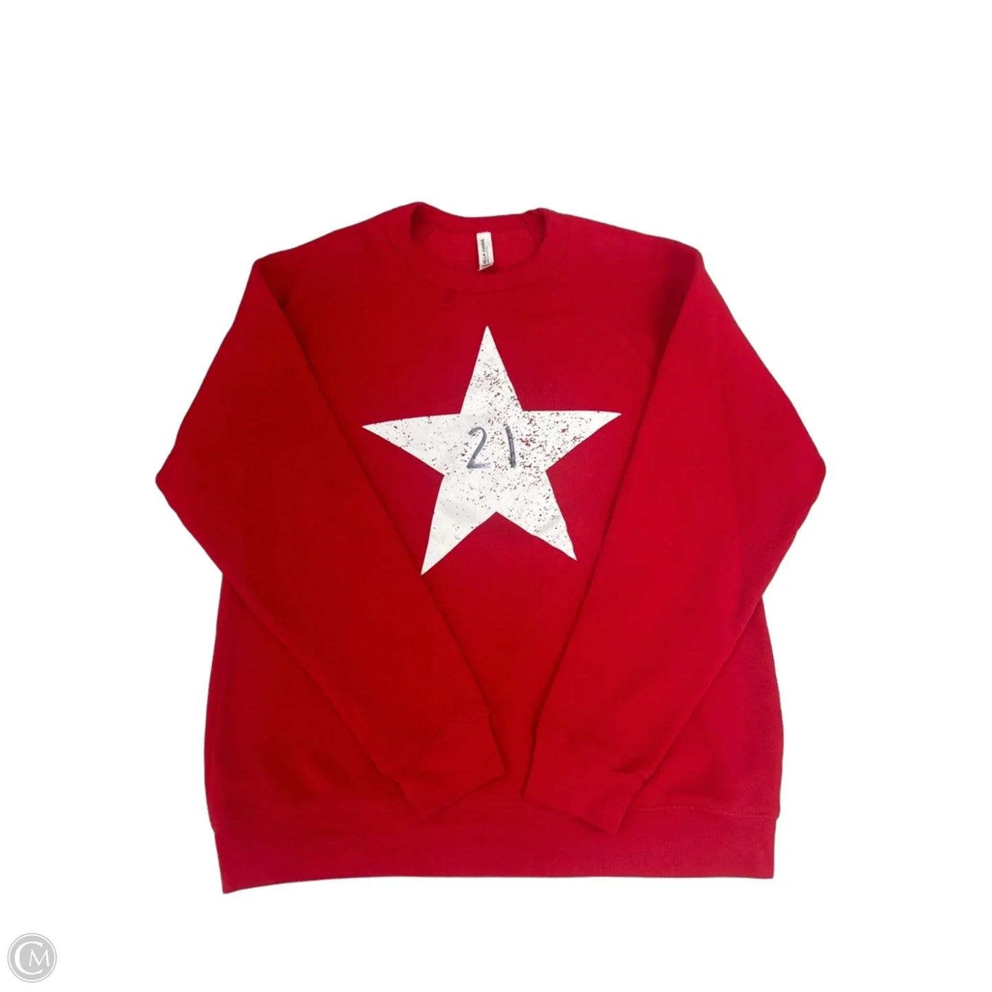 Top Long Sleeve By Bella + Canvas In Red, Size: L