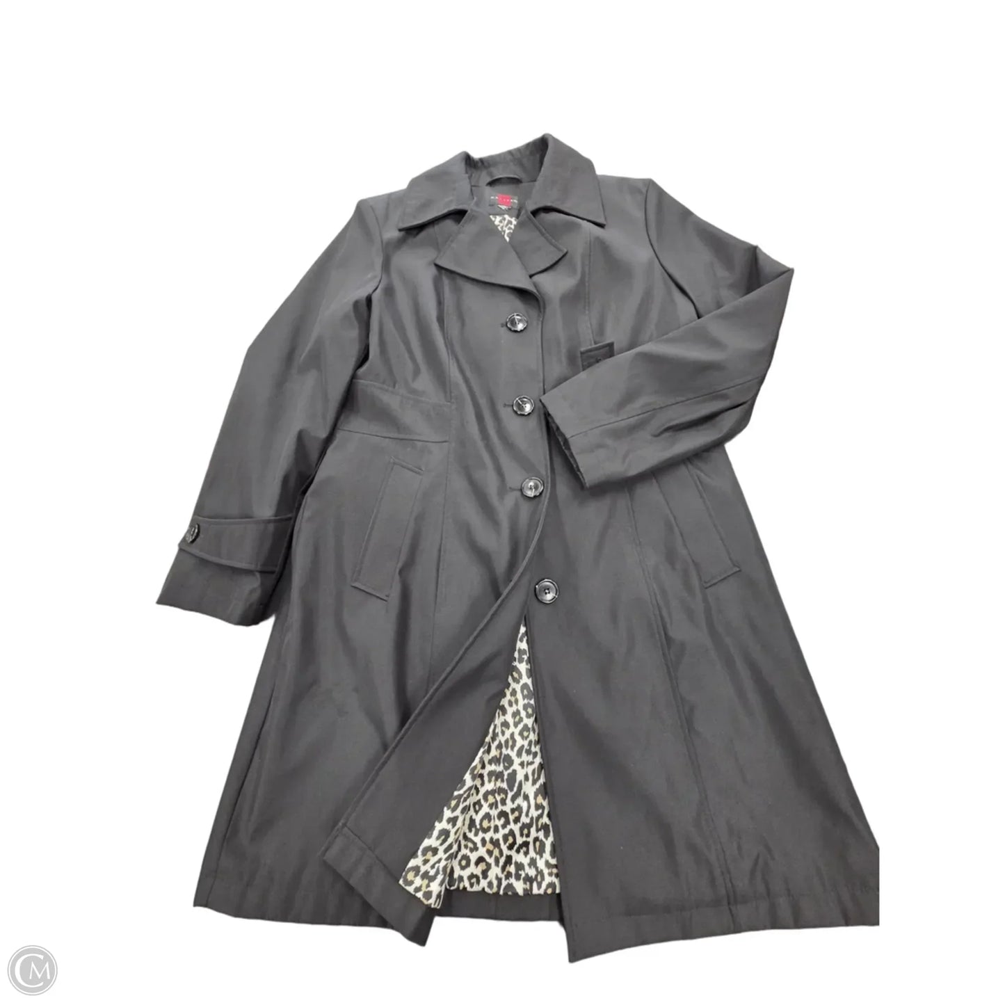 Coat Trench Coat By Gallery In Black, Size: Xl