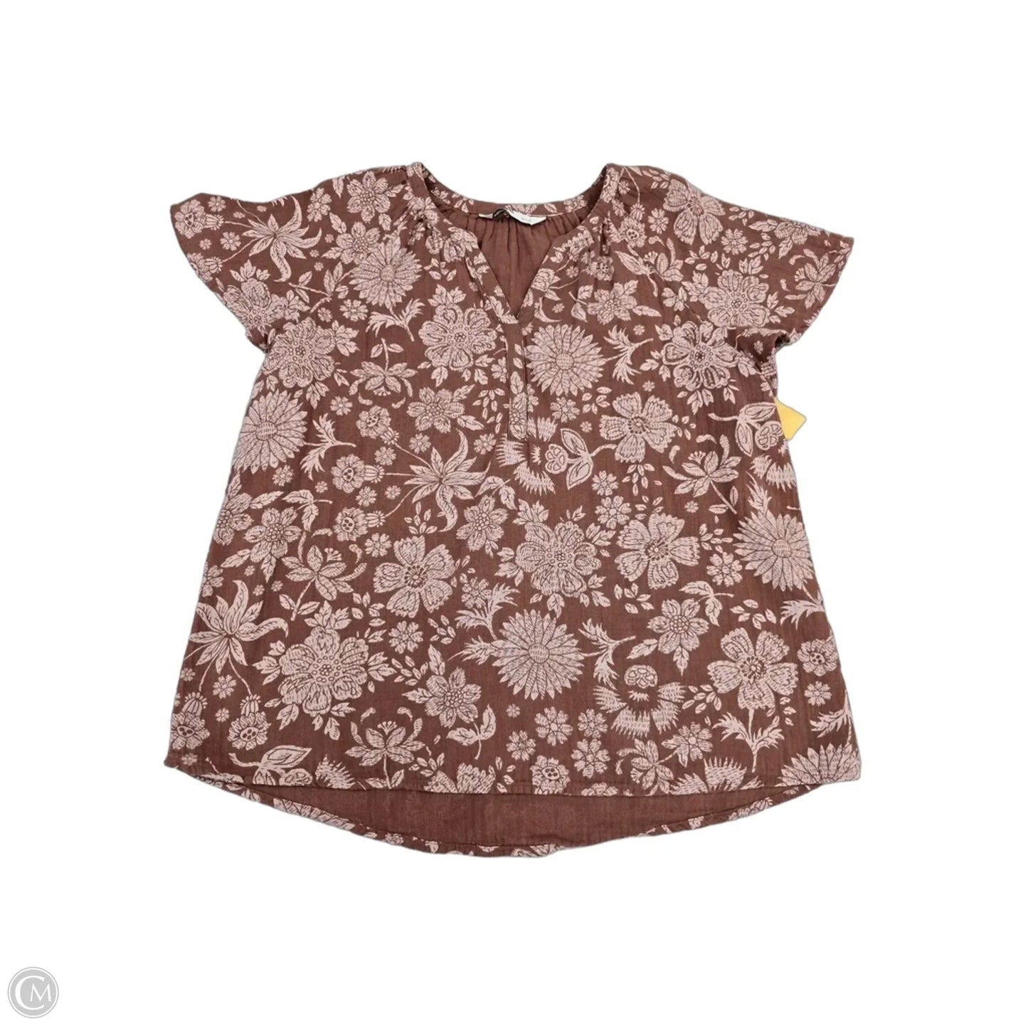 Top Short Sleeve By Sonoma In Floral Print, Size: L