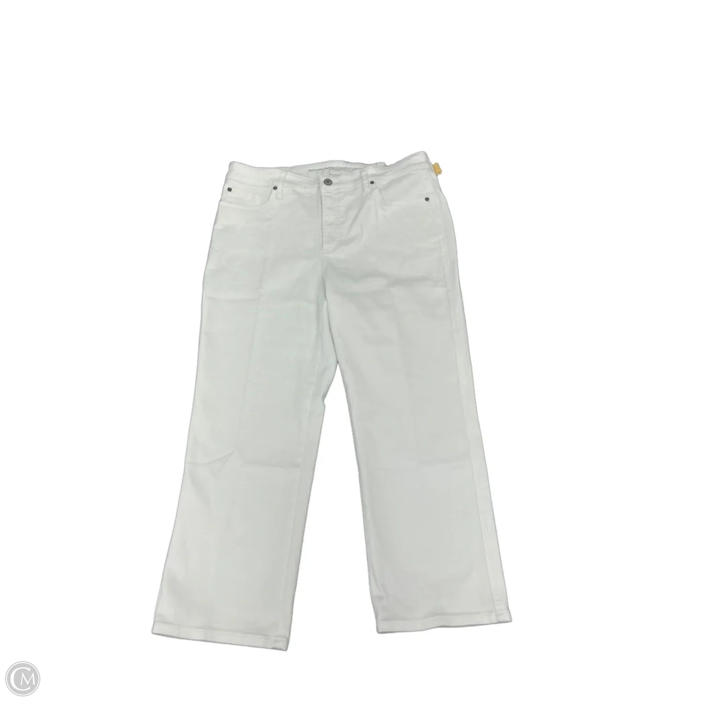 Jeans Cropped By Chicos In White Denim, Size: 14