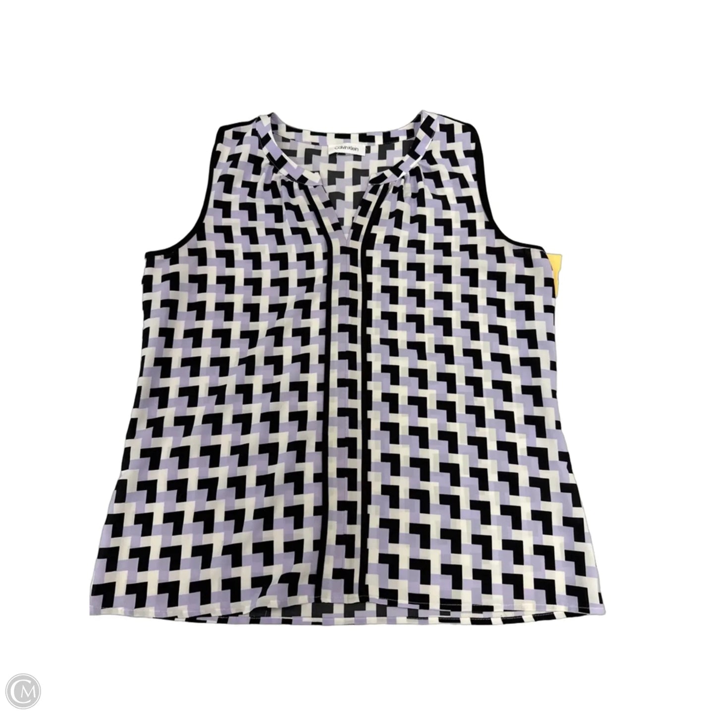 Top Sleeveless By Calvin Klein In Black & Purple, Size: S