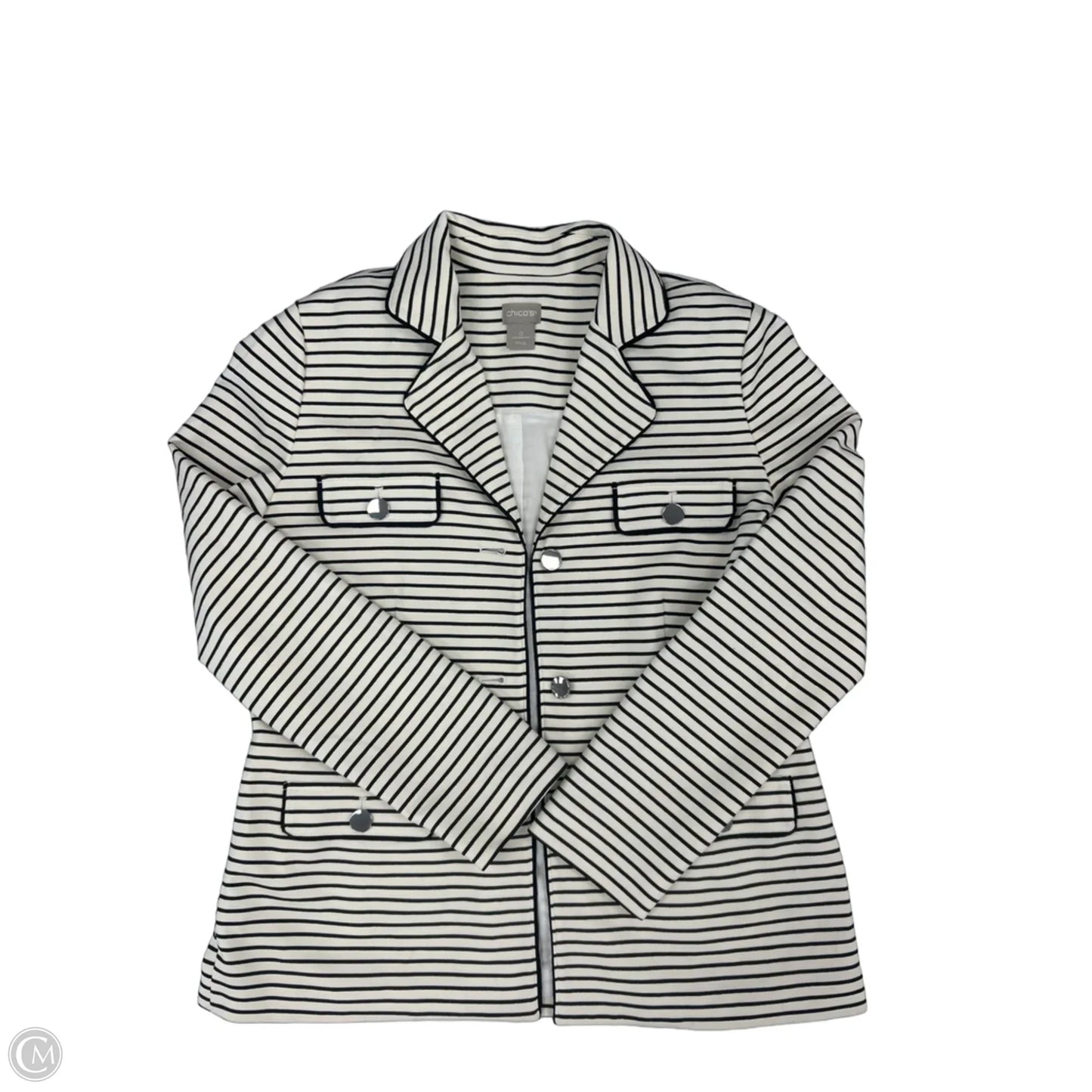 Jacket Other By Chicos In Black & Cream, Size: S