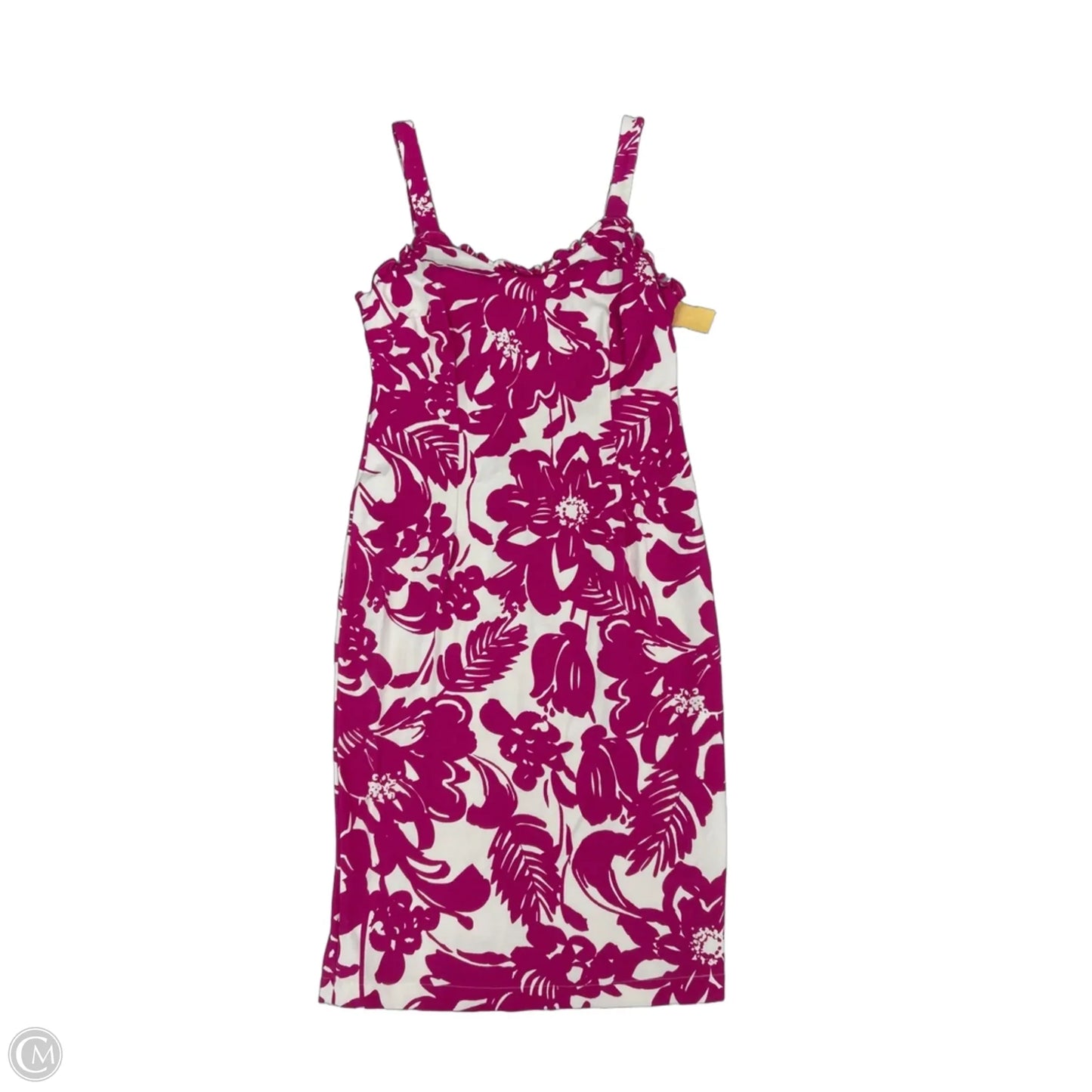 Dress Casual Short By Trina By Trina Turk In Pink & White, Size: M