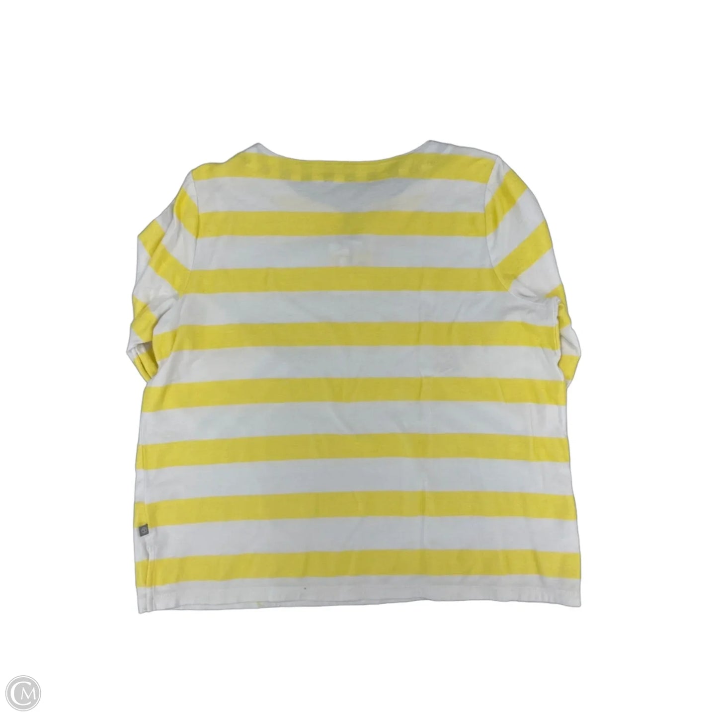 Top Short Sleeve By Talbots In White & Yellow, Size: Xlp