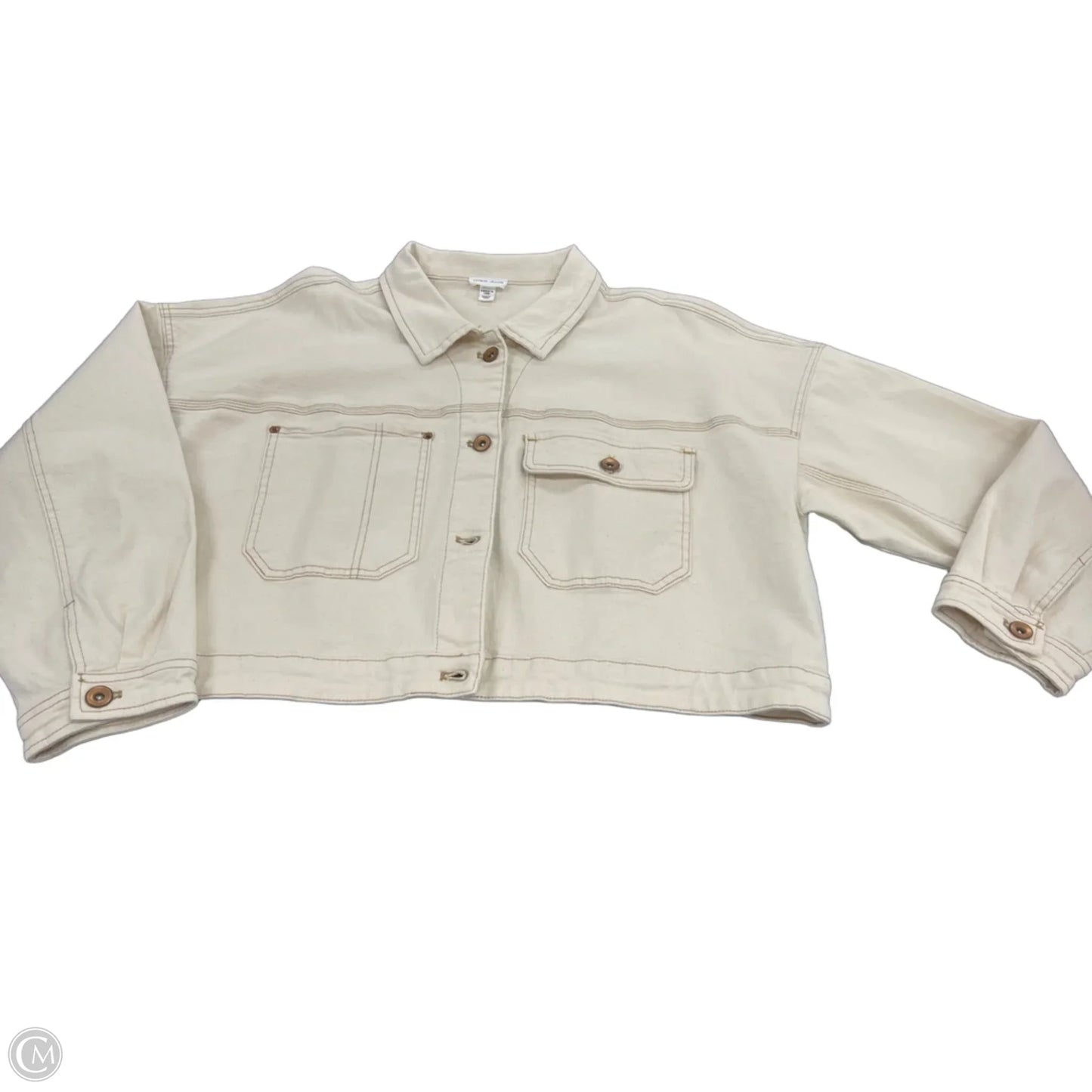 Jacket Denim By Tribal In Cream, Size: Xl