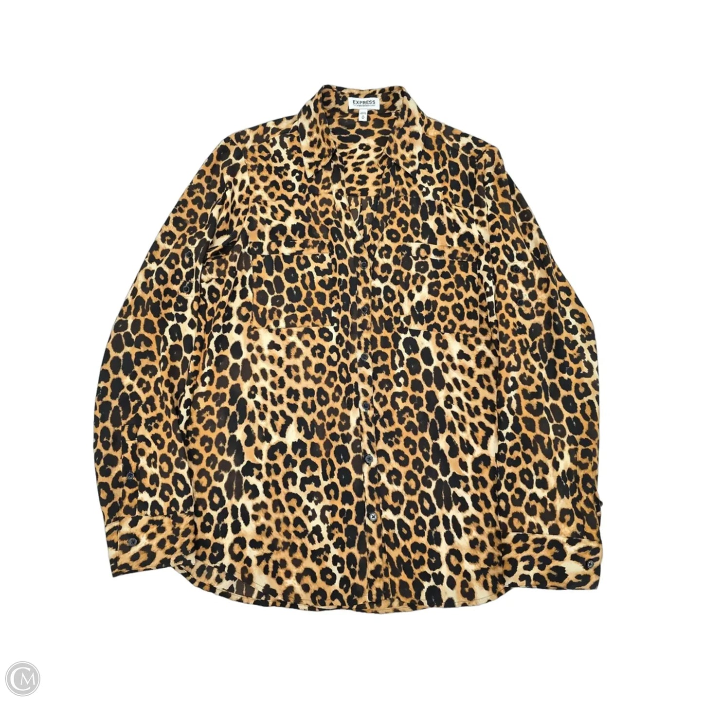 Top Long Sleeve By Express In Animal Print, Size: M
