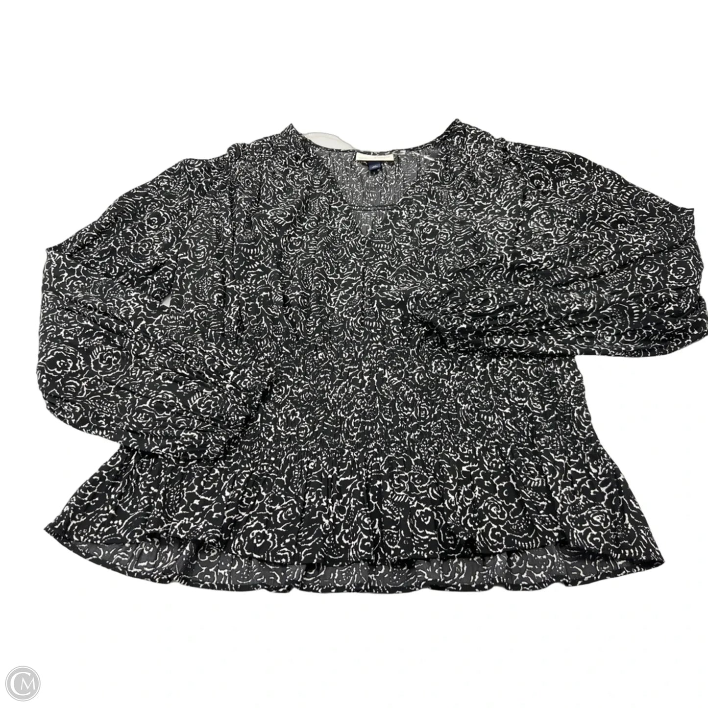 Top Long Sleeve By Universal Thread In Black & White, Size: Xxl