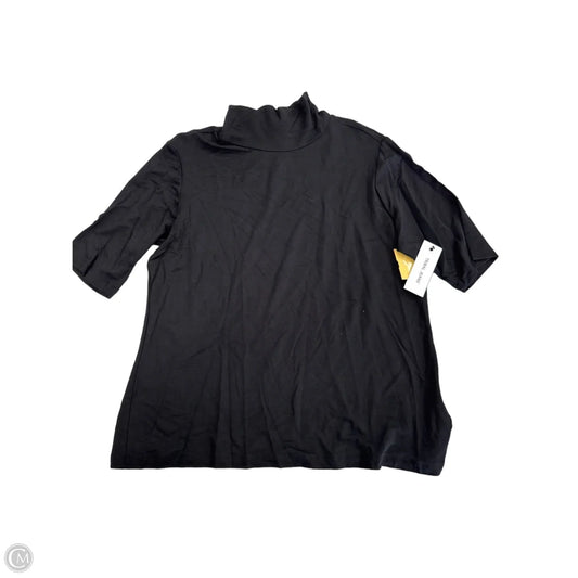 Top Short Sleeve By Tribal In Black, Size: L
