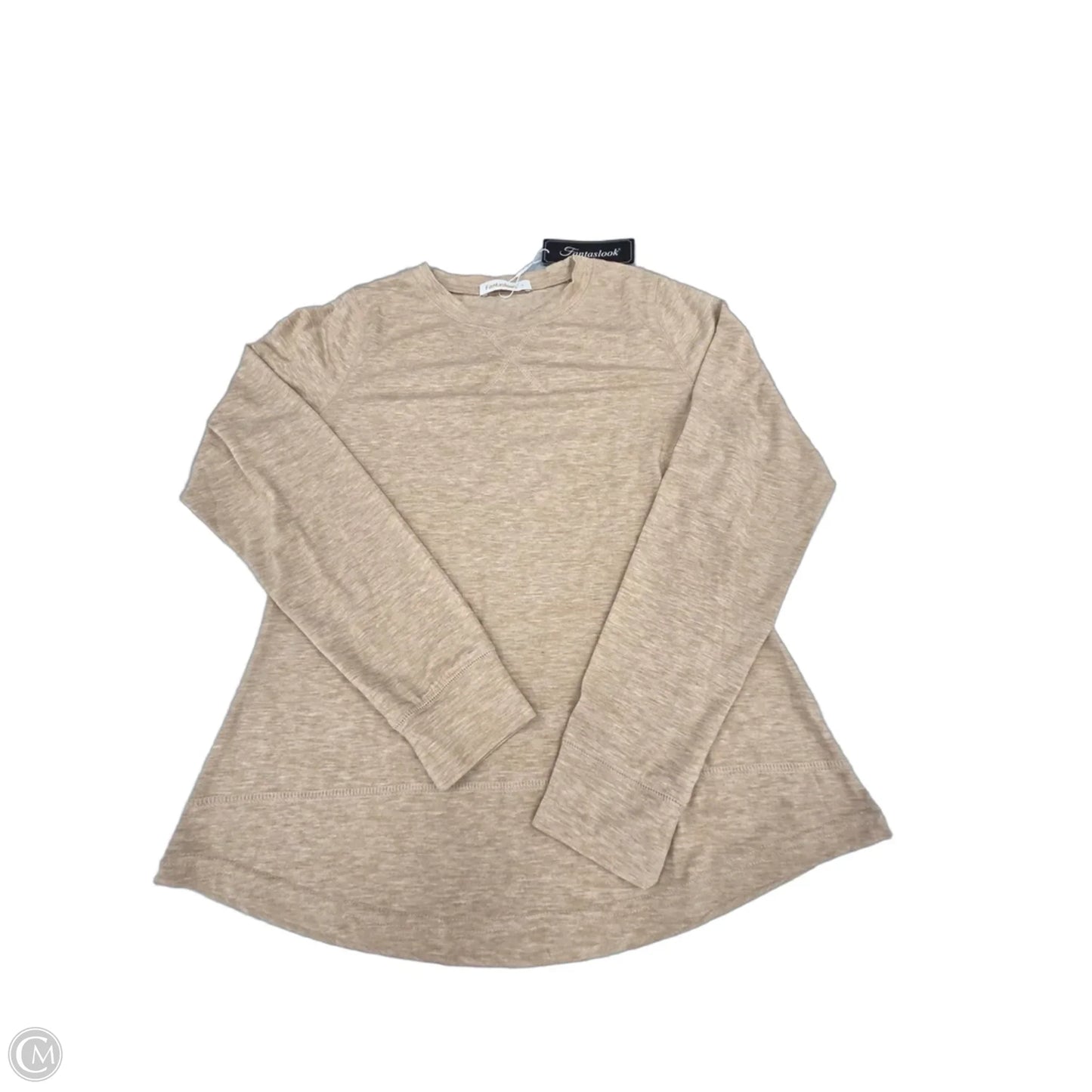 Top Long Sleeve By Cmc In Tan, Size: S