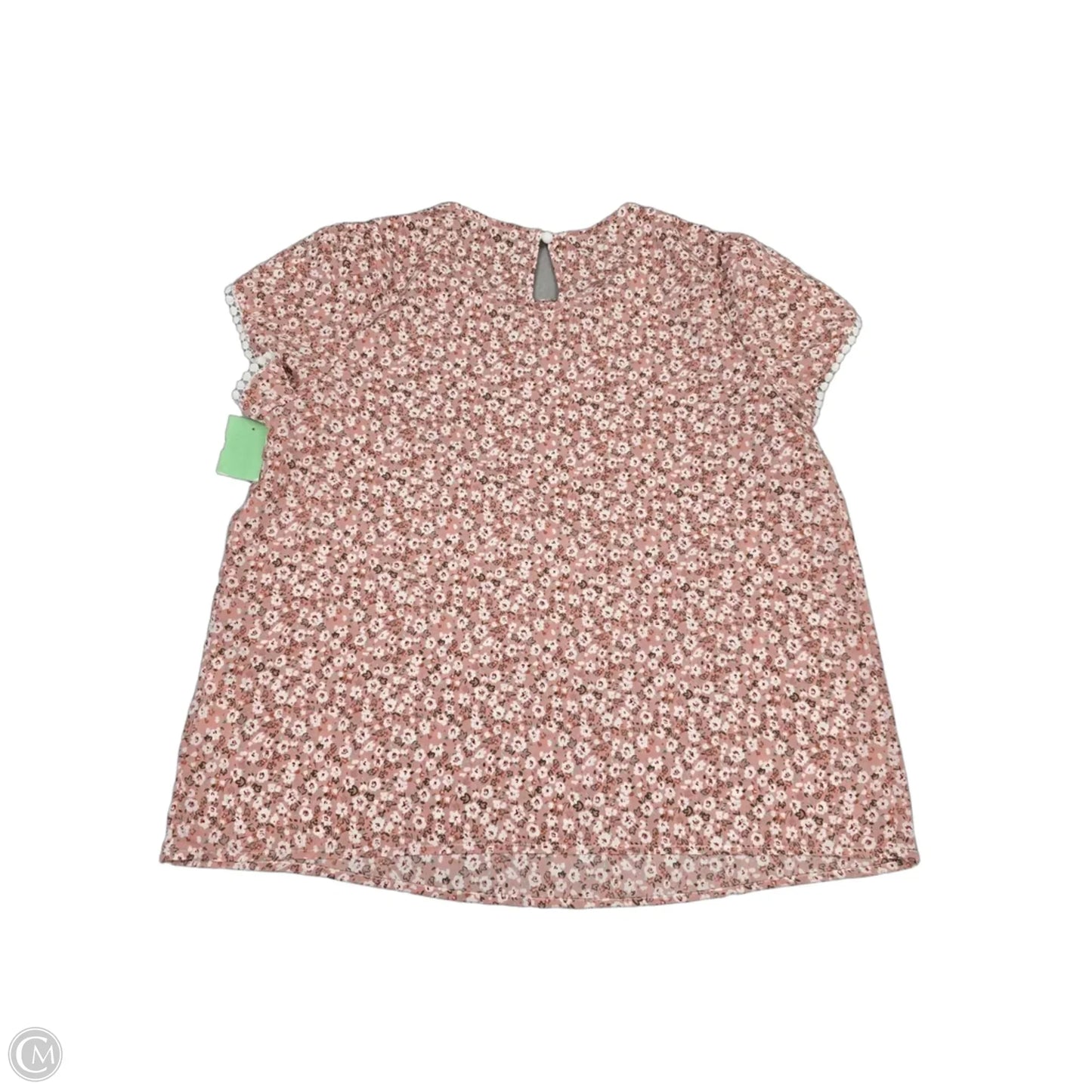 Top Short Sleeve By Emery Rose In Floral Print, Size: L
