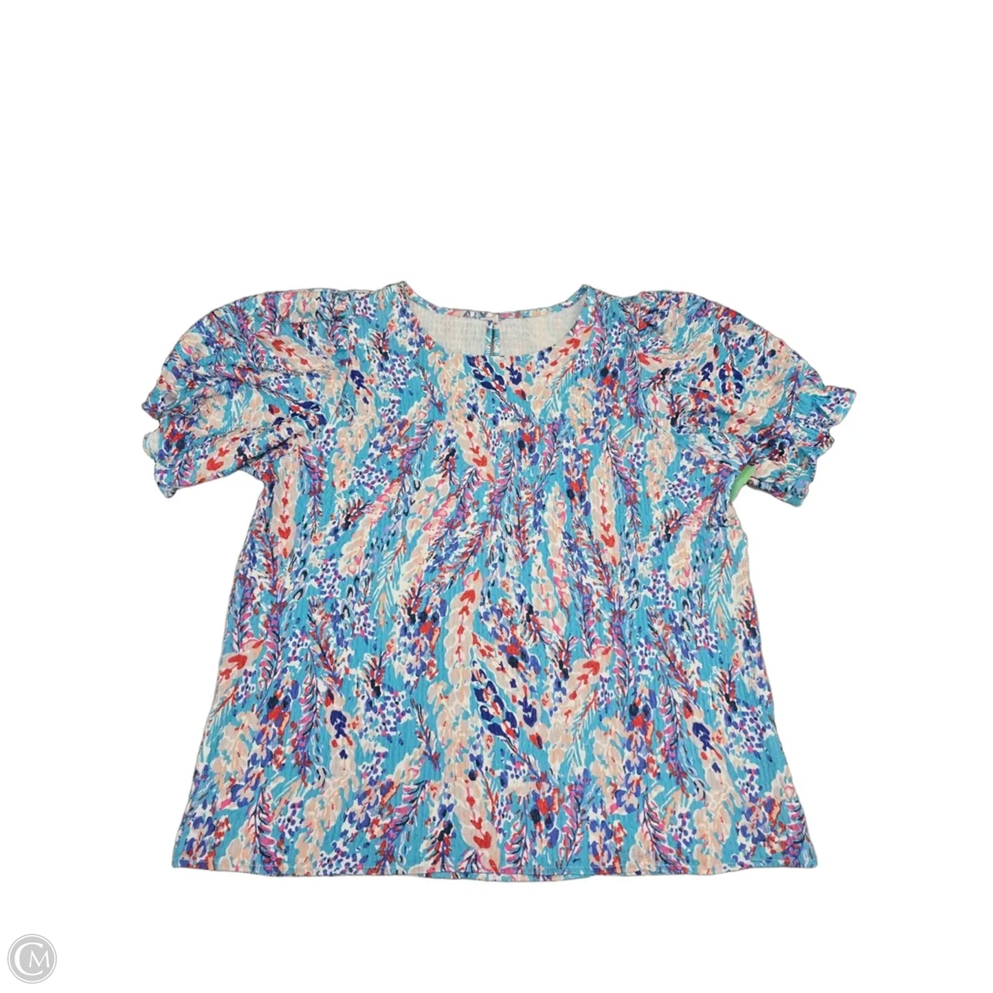 Top Short Sleeve By Cmf In Blue & Purple, Size: L