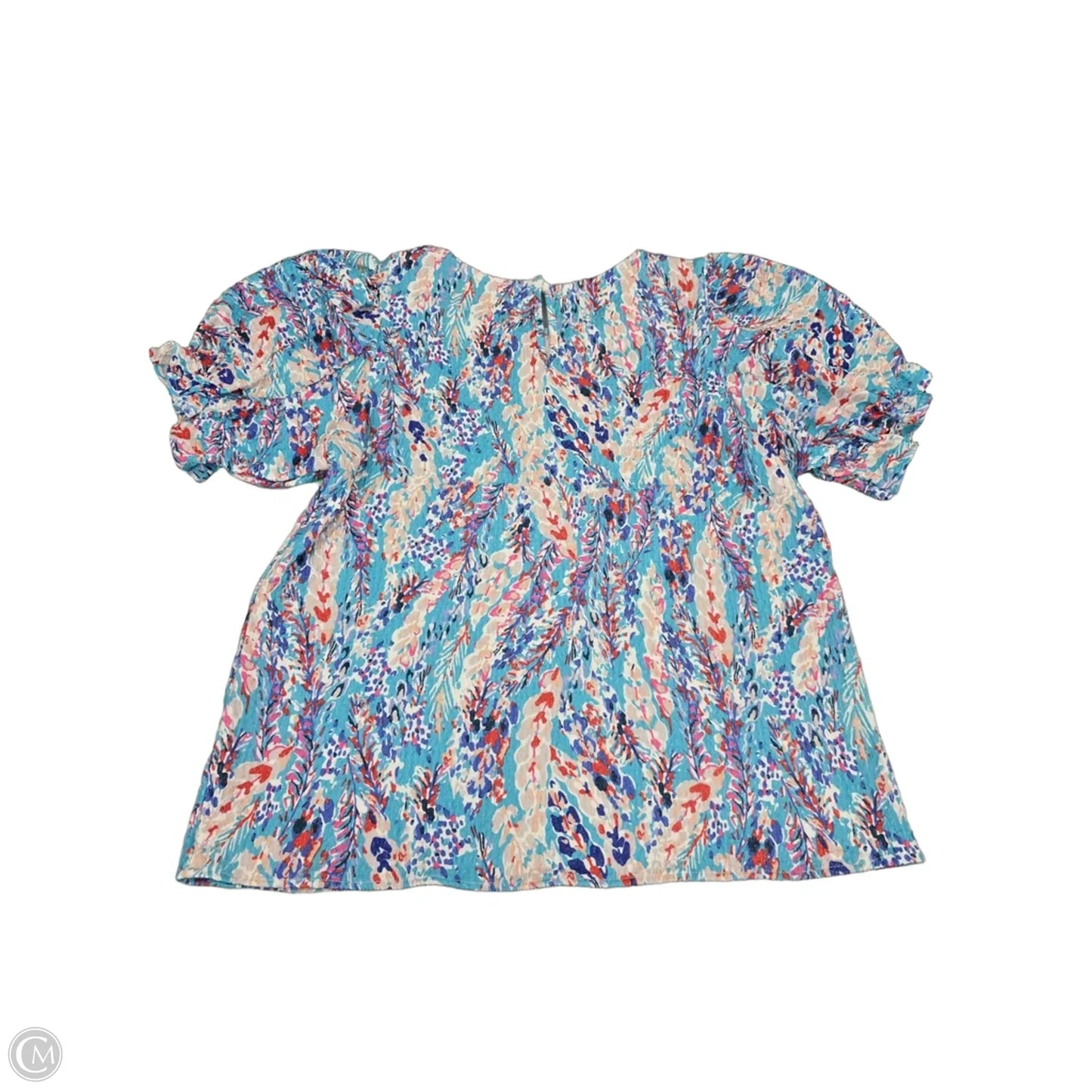 Top Short Sleeve By Cmf In Blue & Purple, Size: L