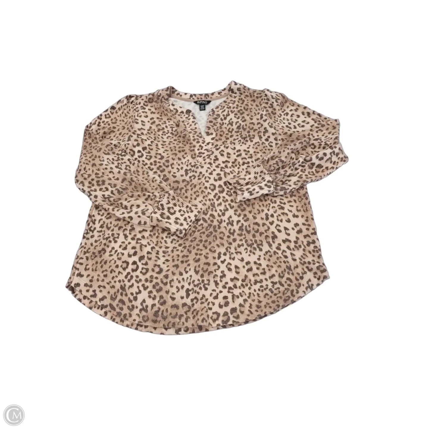Top Long Sleeve By Buffalo David Bitton In Animal Print, Size: L