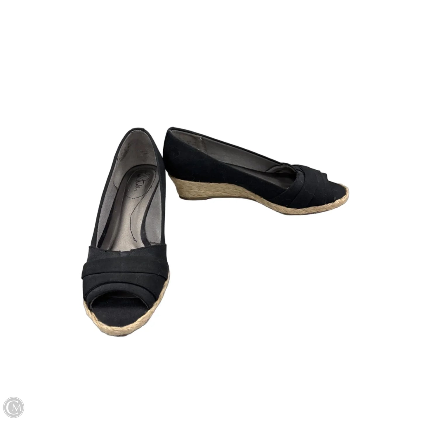Sandals Heels Wedge By Life Stride In Black, Size: 7.5
