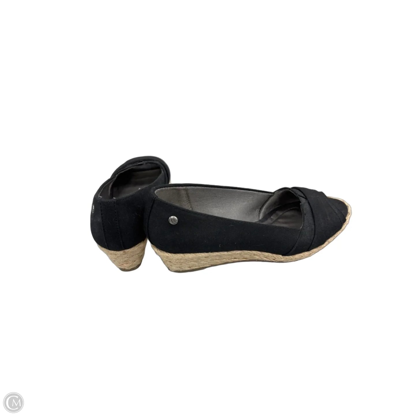 Sandals Heels Wedge By Life Stride In Black, Size: 7.5