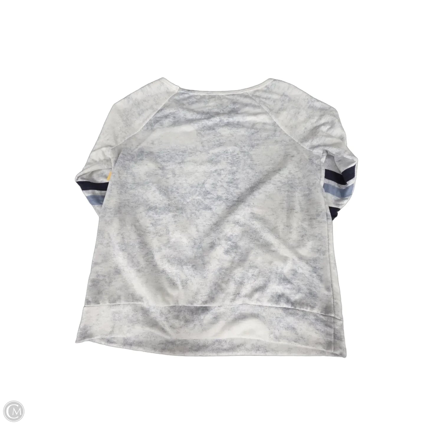 Top Long Sleeve By Peyton Jensen In Blue & White, Size: M