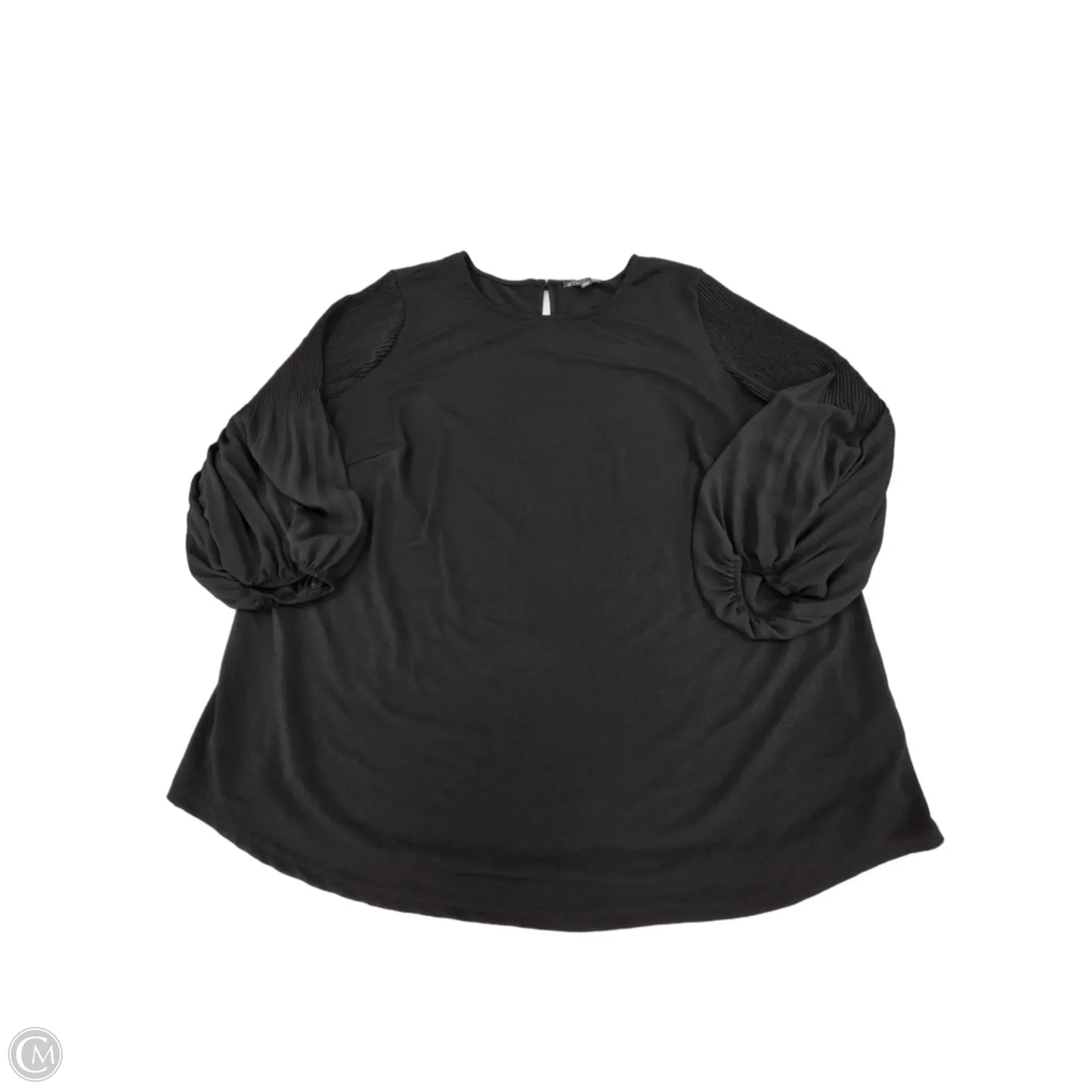 Top 3/4 Sleeve By Adrianna Papell In Black, Size: 2x